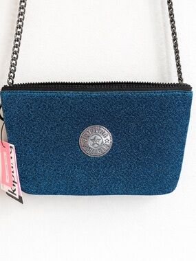 Kipling Glitter Teal Chain Crossbody NWT